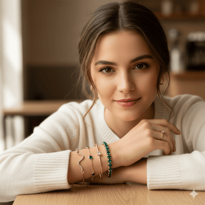 Green Gemstone Bracelet 4pc